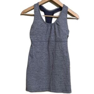 Lululemon Tank Top Womens 6 Grey Heathered Racerback Built-in Bra Activewear